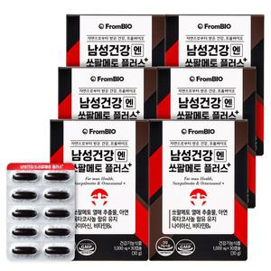 프롬바이오 남성건강엔 쏘팔메토 플러스 1000mg×30캡슐 6개 옥타코사놀