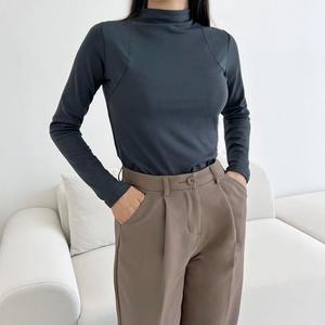 [오노마] ONM 여성 퍼펙트핏 숄더 라인 반목폴라 티셔츠