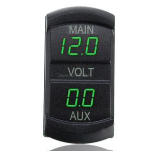 호환 듀얼 전압계 전압 배터리 모니터 LED 디스플레이 표시기 12V-24V 자동차 보트 파란색 빨간색 녹색 Who