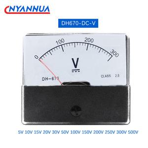 호환 DH-670 포인터 아날로그 DC 전압계 5V 10V 15V 20V 30V 50V 100V 70x60mm 정확도 2.5 0-500V