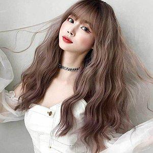 [셀러허브 패션][JHQS7LHE_4B]애쉬 전체가발 핑크 펌 탈색가발 긴머리가발