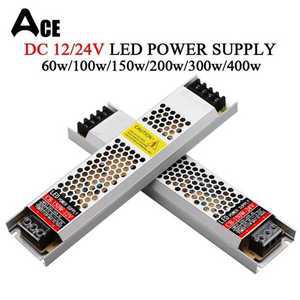 초박형 LED 전원 공급 장치 조명 변압기 스트립 용 AC185-240V 드라이버 12V 24V 60W 100W 150W 200W 300W