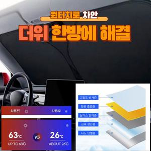원터치방식 접이식 티타늄 자동차 차량용 차 차량 앞유리 운전석 햇빛가리개 가림막 가리개 