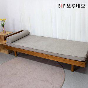 [착불]앳홈 시에스타 원목 아쿠아텍스 소파베드+원형쿠션