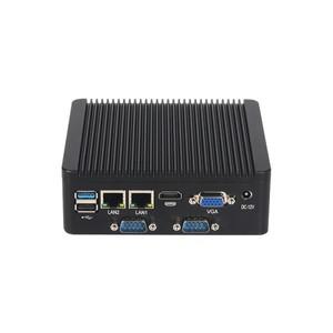 팬리스 산업용 미니 PC, 인터 N2840, J2900 지지대, 윈도우 10 6x USB, RS23, 2/485 LAN, HDMI, VGA 컴퓨터