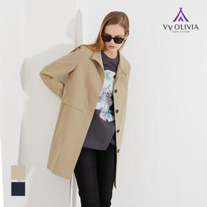 [비비올리비아] 히든 버튼 트렌치 코트_VVBEB3X1332