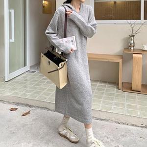 여성 니트 원피스 롱원피스 니트원피스 겨울 가을 긴팔 치마 데일리 보 루즈핏 은창]