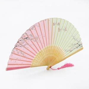 수공예 대나무 접이식 동양화 전통 부채 (나비매화)