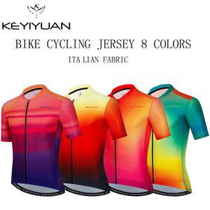 자전거 의류 저지 져지 옷 바람막이 이너웨어 KEYIYUAN 고품질 프로 팀 여름 짧은 소매 Mtb 셔츠 남자 사이