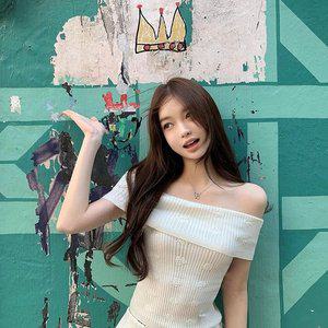 일랑 오프숄더 니트 골지 스웨터 탑