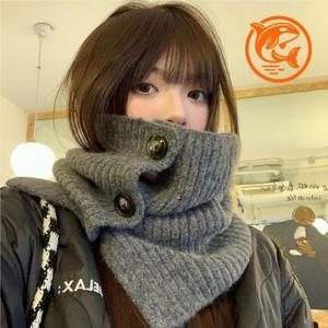 여성넥워머 겨울 버튼 스타일리시 보온 니트 (3msP6)