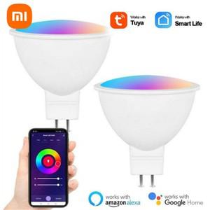 투야 스마트봇샤오미 스마트 LED 전구 와이파이 연결 GU5.3MR16 DC12V 미니 스포트라이트 5W 램프 알렉사