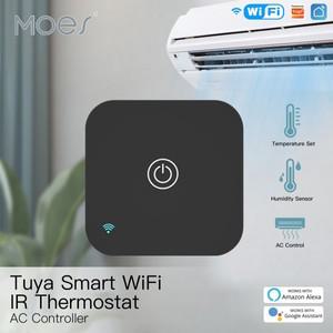 투야 스마트봇MOES Tuya WiFi IR 온도 조절기 AC 컨트롤러  제어 및 습도 센서 스마트 라이프 음성 Alexa G