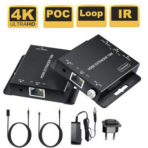 호환 HDMI 루프 아웃  IR 4K 확장기 이더넷 cat5e/6/7 케이블 HDTV 애플 호환 TV용 최대 70m 230ft