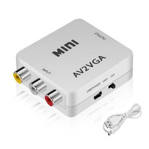호환 1080P AV RCA CVBS to VGA 비디오 컨버터 모니터 어댑터 3.5mm  TV 박스 HDTV