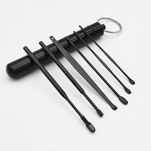 [기타]고품질 휴대용 스텐 귀이개 세트 블랙 귀청소 귀지제거 귀후 (WFHO3XR)