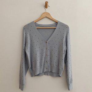 샵앤) 여성 Y단추 데일리 레이어드 긴팔 도트 니트 가디건 SIU-WCD-4280-소라