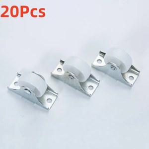 미니바퀴 10 20Pcs 인치 캐스터 흰색 레일 고정 소형 단방향 강력한 플라스틱 하드웨어 액세서리 가구