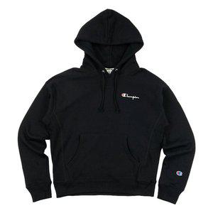 [챔피온] 리버스 위브 엠브로이더드 스크립트 여성 후드티 블랙 GF757-Y08008-003
