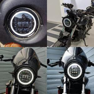 오토바이 조명 용품 7인치 바이크 오토바이 헤드 라이트 LED 조명 Halo DRL 램프 Royal Enfield Himyan 400