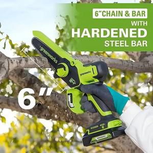 Greenworks 미니 전기톱 24V 전정톱 6 인치 Trubrushless 폭풍우 청소 가지 치기 캠핑 도구에만 사용 가능