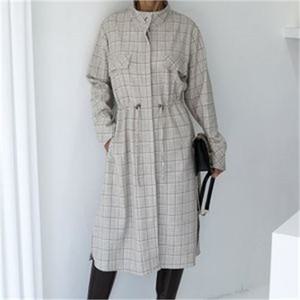 [오노마] ONM 여성 가을 겨울 체크 모직 울 자켓 원피스  7985969)