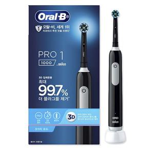 오랄비 전동칫솔 칫솔 PRO 1000 × 블랙 × 1개