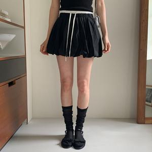 (속바지안감/하늘하늘볼륨핏) 미니에 호박벌룬 배색 밴딩 미니 스커트 sk7337