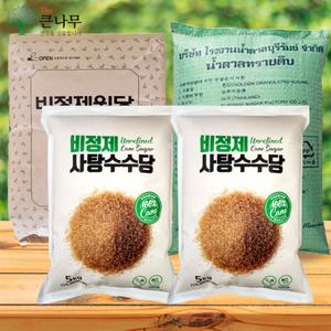 The큰나무 비정제설탕 5,10,15kg 원당 사탕수수 갈색설탕