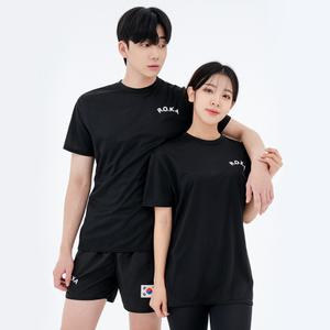 군인 반팔 / 쿨링 ROKA 검정 로카티 - 수영장 물놀이 스포츠웨어 트레이닝 기능성 헬스장 체육대회 반티
