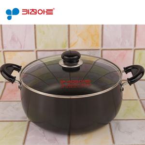 키친아트 블랙 경질냄비 24cm 양수냄비