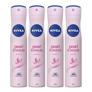 니베아 데오드란트 스프레이 펄앤뷰티 200ml 4개