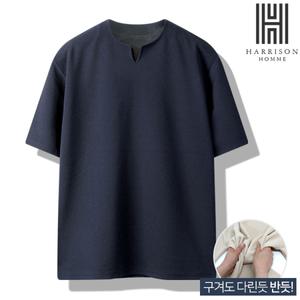 [해리슨옴므][해리슨] 링클프리 브이 트임 반팔티 SMEF1119