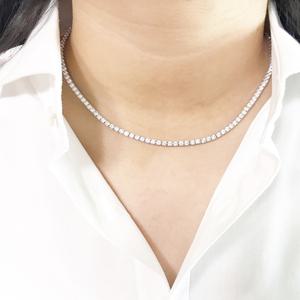 4발 테니스 큐빅 헤라 은목걸이 925실버 럭셔리한 남자 여자 우아한 순은 커플 친구