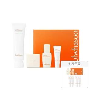 설화수 상백 톤업선크림 50ml 기획 세트+증정(에센셜 데일리 루틴 키트 샘플 (4종)+상백선크림 10ml, 2개+상백톤업선크림 10ml, 2개)