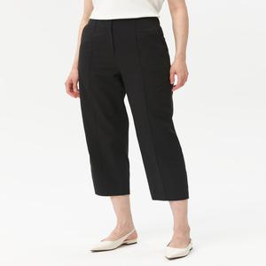 닥스 여성 24SS [린넨]블랙 솔리드 린넨혼방 뒷밴딩 배기핏팬츠(고신축사) DLPA4B409BK