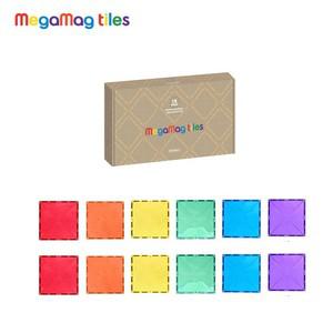 레인보우 큰정사각형 확장팩 12p 자석교구 자석타일 유아 블럭 완구