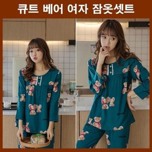 [라일리의류] Rly 곰돌이 베어잠옷 동물잠옷 상하셋트 여자잠옷
