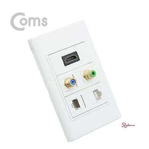 Coms 멀티 RF x2 월 플레이트 UTP RCA HDMI 월플레이트ghi664