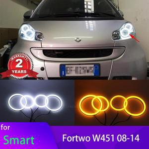 스위치백 코튼 라이트 링 DRL LED 엔젤 아이 키트, 브라부스 스마트 포투 W451 Mk2 2008 2014 자동차 개조