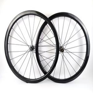 휠셋 700C 35mm 깊이 도로 디스크 자전거 탄소 바퀴 26mm 폭 Clincher/관형 디스크 자전거 탄소 wheelset 3k 능 직물 광택 마무리