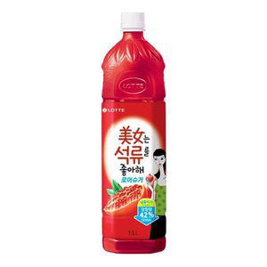 칠성 음료 음료수 6PET 1.5L 미녀는 좋아해 간식 주스 석류주스 X 로어슈거 석류를