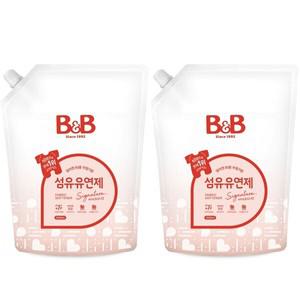 [리뉴얼] 비앤비 유아 세탁 섬유유연제 시그니처 자스민로즈 1500ml 리필형 2입