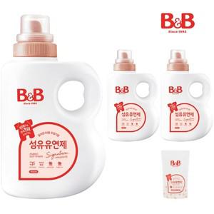 [리뉴얼] 비앤비 유아 세탁 섬유유연제 시그니처 자스민로즈 1500ml 용기형 3입+증정품
