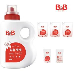[리뉴얼] 비앤비 유아 세탁 섬유세제 시그니처1500ml 용기형 1입+리필형 3입+증정품
