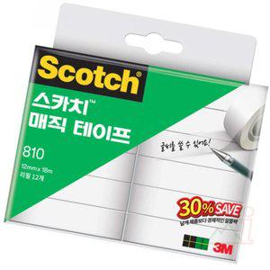 돈스텔 3M테이프 필기도구 신학기 3M 스카치 매직테이프 세이빙팩 810R-12 12MM X 18M