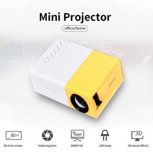 미니 LED 프로젝터, Yg300 업그레이드 버전, 1000 루멘, 320x240P, HDMI 호환 USB 오디오, 홈 미디어 플레