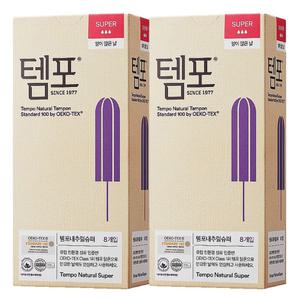 템포 탐폰 내추럴 슈퍼 8P X 2팩