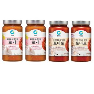 청정원 스파게티소스 토마토 600g x 2개 + 로제 600g x 2개