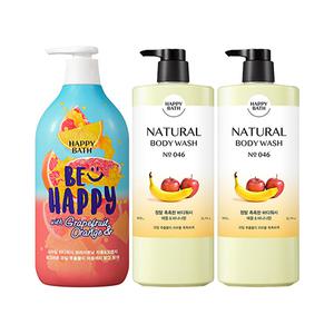 해피바스 스마일 바디워시 자몽오렌지 900g, 1개 + 정말촉촉한 900g, 2개